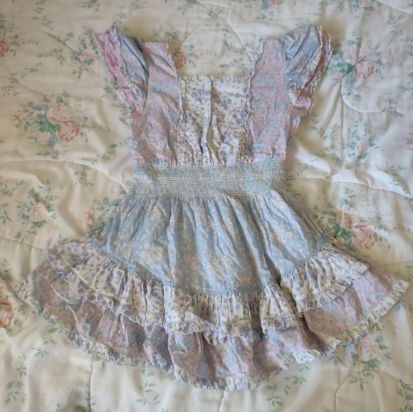 EUC LoveShackFancy Stanton Dress Blueberry Dust - Picture 2 of 9